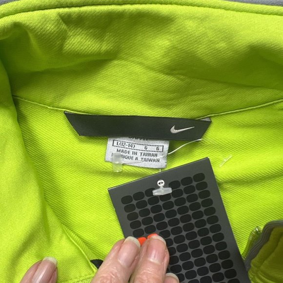 Nike Dri Fit Long Sleeve Full Zip Track Jacket Lime Green Women’s Large - Picture 6 of 6